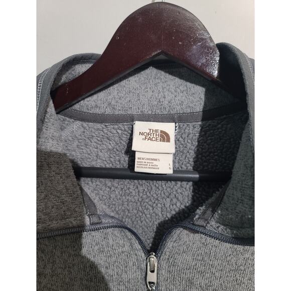 The North Face Men's Gray Gordon Lyons Fleece Knit Quarter-Zip Pullover Size L - Picture 5 of 6
